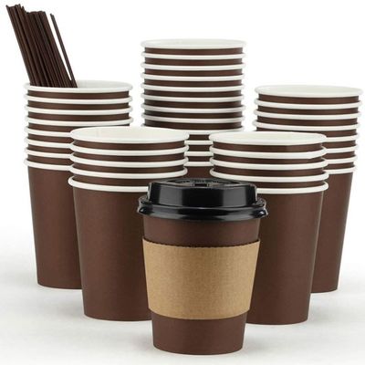 Tách cà phê giấy hai lớp dùng một lần có nắp Tách cà phê giấy Takeaway