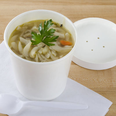 Tô giấy súp có thể phân hủy Thực phẩm cấp tùy chỉnh Súp có thể phân hủy có nắp đậy bát giấy