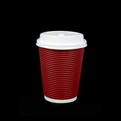 Cà phê đỏ có thể phân hủy được Cusp giấy dùng một lần có nắp đậy cho đồ uống nóng