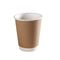 Nhà hàng Take Away Ly nước giấy dùng một lần 500ml Kraft Brown Tường đôi cách nhiệt để đi tách cà phê