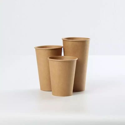 Đồ uống nóng lạnh một lớp tráng PE Tường mang đi Ly giấy Kraft phân hủy sinh học 8oz