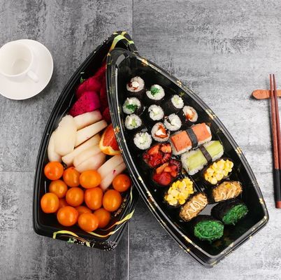Nhiều màu sắc Loại tàu Loại thực phẩm Đĩa thức ăn Melamine có thể xếp chồng lên nhau Hộp đựng khay đựng sushi
