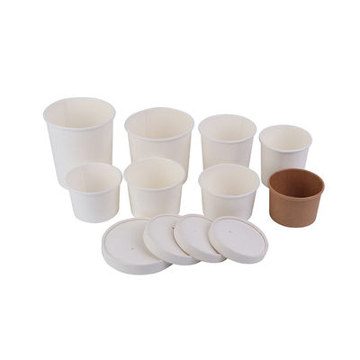 Nhà sản xuất cấp thực phẩm Cốc súp giấy dùng một lần 8-32oz có nắp giấy