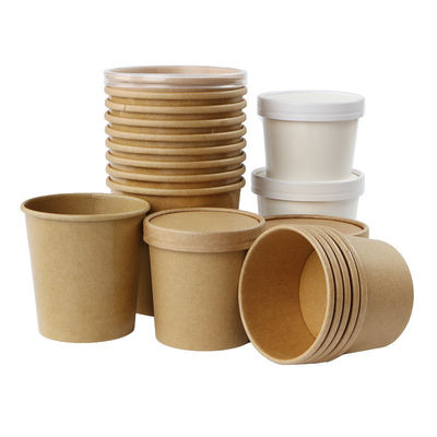Cháo Cháo Xô Cháo Ly giấy dùng một lần Tròn 16oz Có Nắp Tô mì