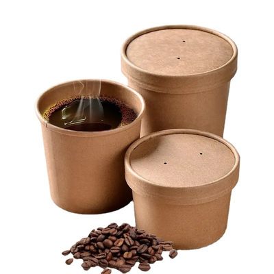 Cháo Cháo Xô Cháo Ly giấy dùng một lần Tròn 16oz Có Nắp Tô mì
