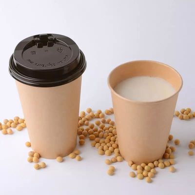 Đồ uống nóng lạnh một lớp tráng PE Tường mang đi Ly giấy Kraft phân hủy sinh học 8oz