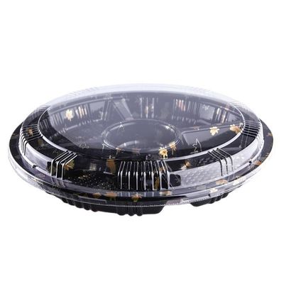 Hộp Sushi bằng nhựa trong suốt Hoa văn màu đen Lá phong vàng 5 ngăn có nắp