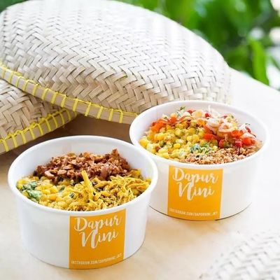 Tùy chỉnh in để đi salad Mì Takeaway Thủ công Bát giấy dùng một lần 16Oz