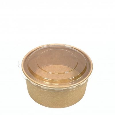 Có thể vi sóng 1300ML 42OZ Tô giấy Kraft nâu có thể phân hủy sinh học Tô tráng trộn salad